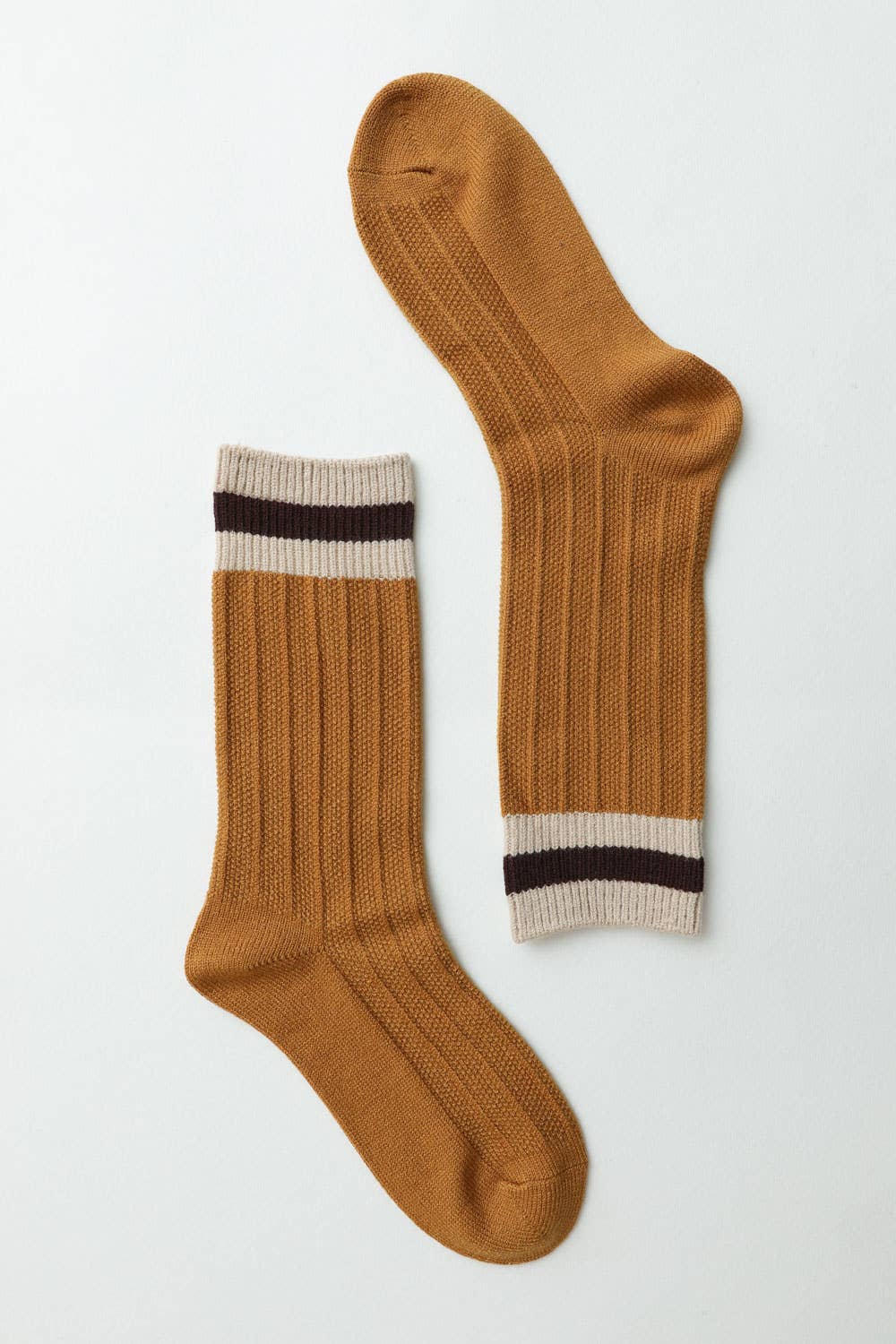 Mustard Cozy Retro Wool Crew Socks - Vintage Style