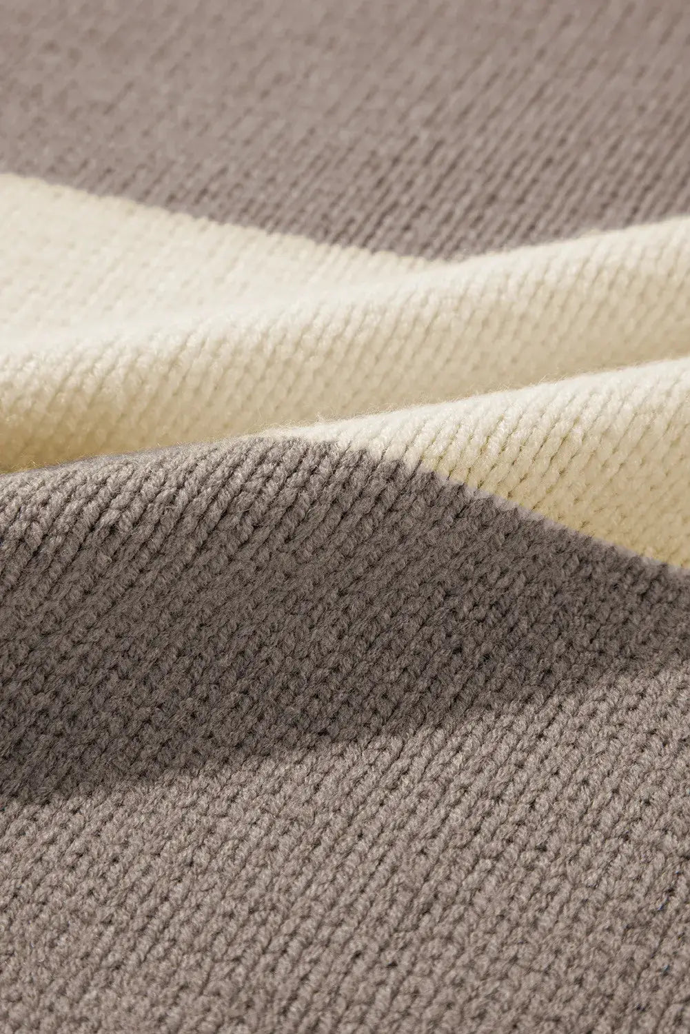 Taupe Colorblock Loose Pullover Sweater
