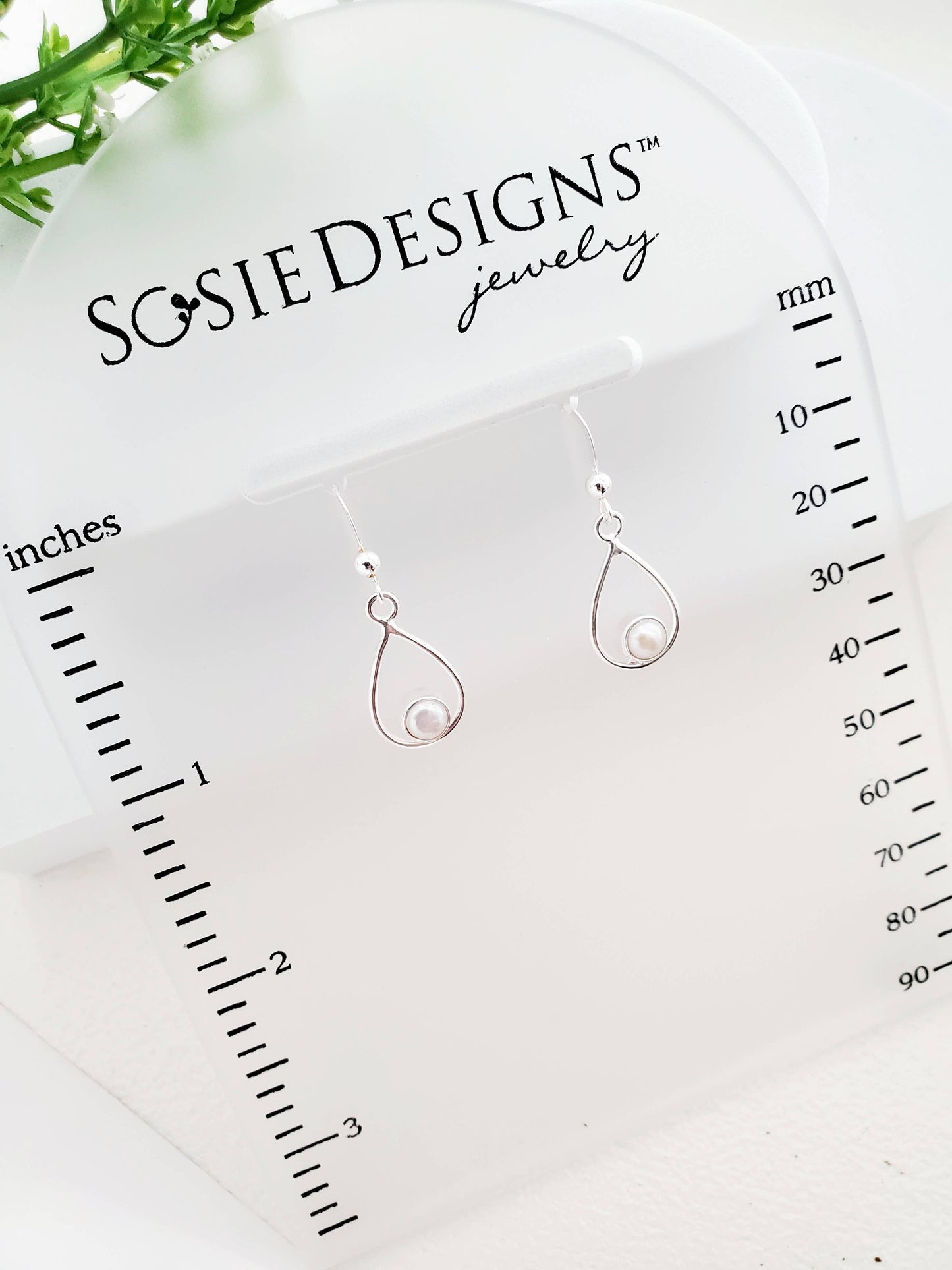 Sterling Silver Teardrop Earrings - Freshwater Pearl