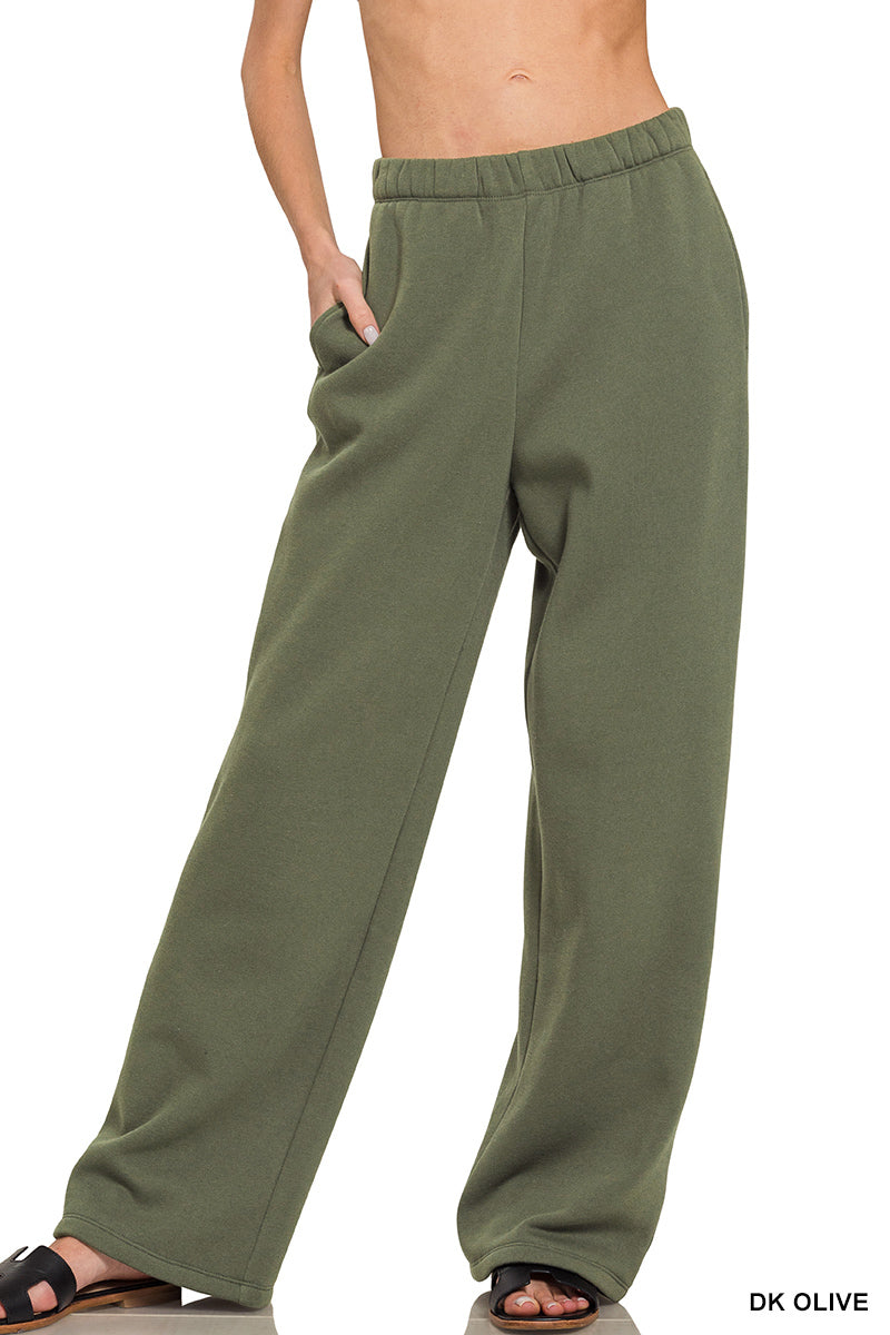 Green Mountain Fleece Wide Leg Sweatpants