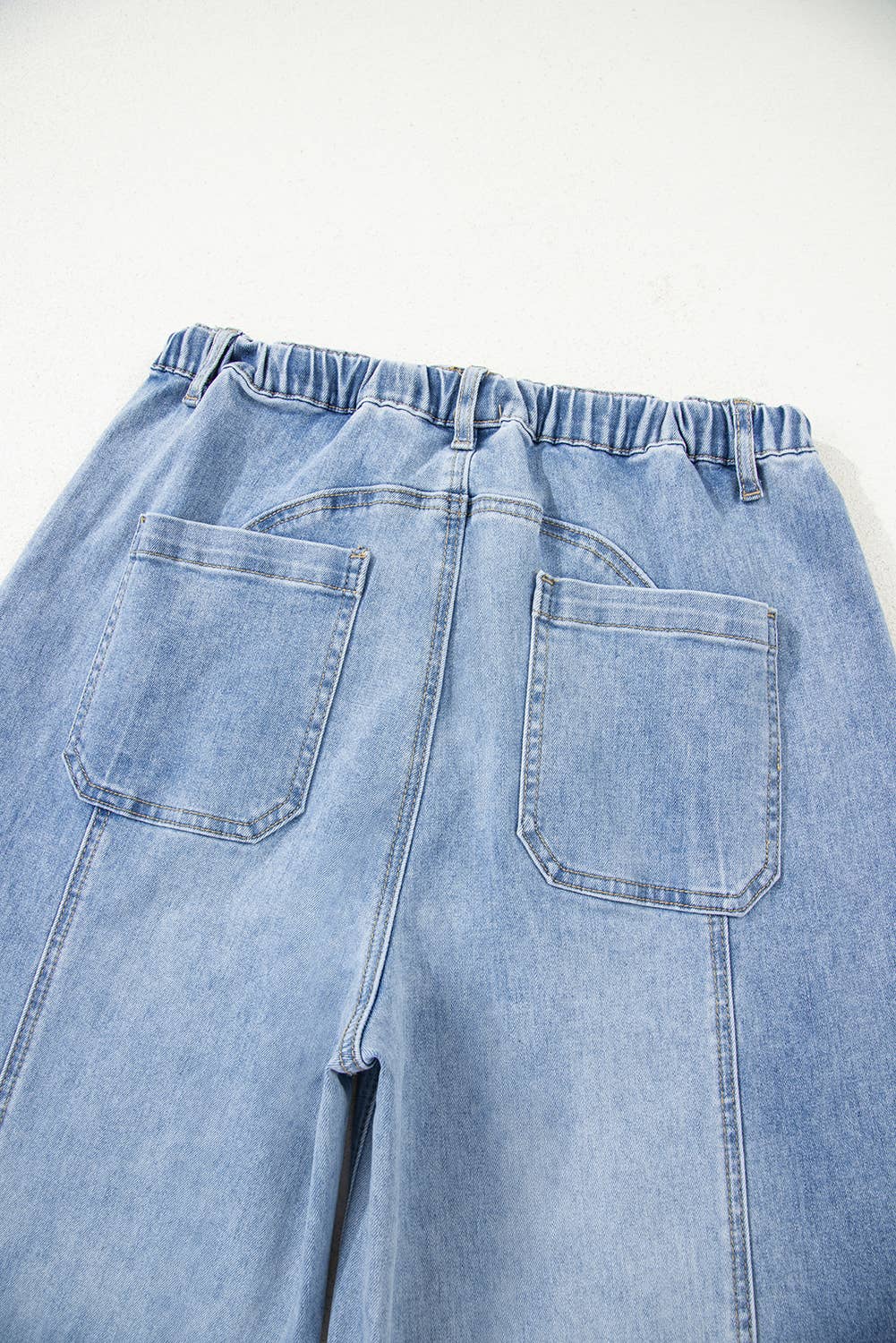 Christy Drawstring Raw Hem Wide Leg Denim Pants