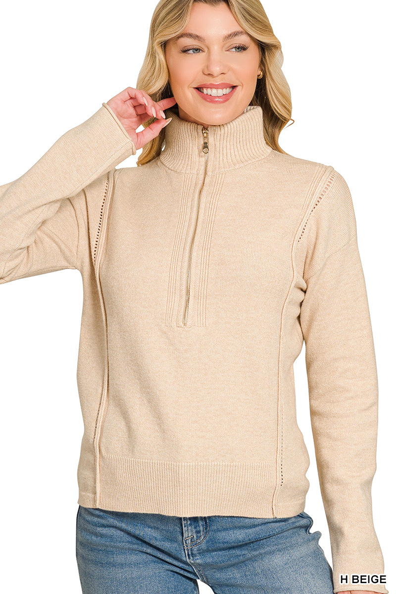 The Everyday Half Zip High Neck Sweater