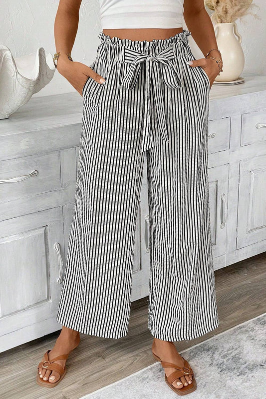 Jamie Black Striped Knot Pocket Pants