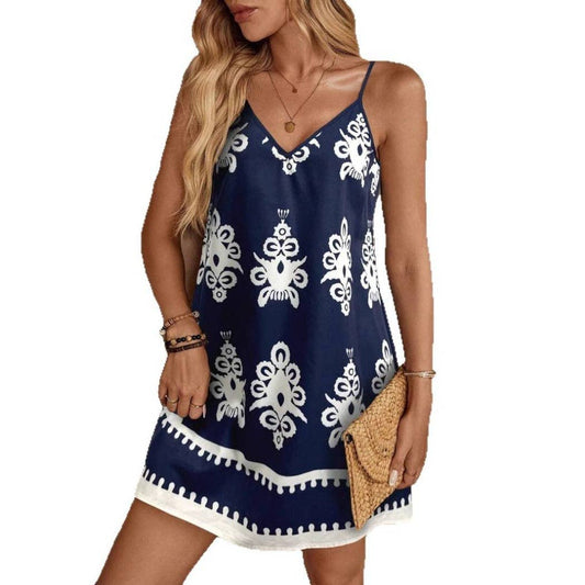 Troposa - Flowy Sleeveless V-Neck Dress