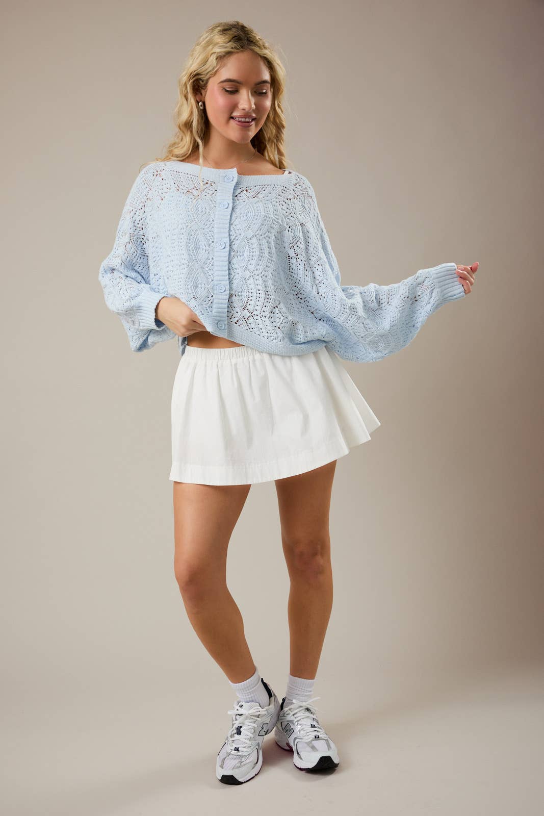 Light Blue Blue Crochet Cardigan