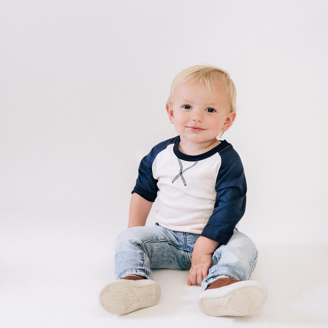 Richie Navy Baseball Tee