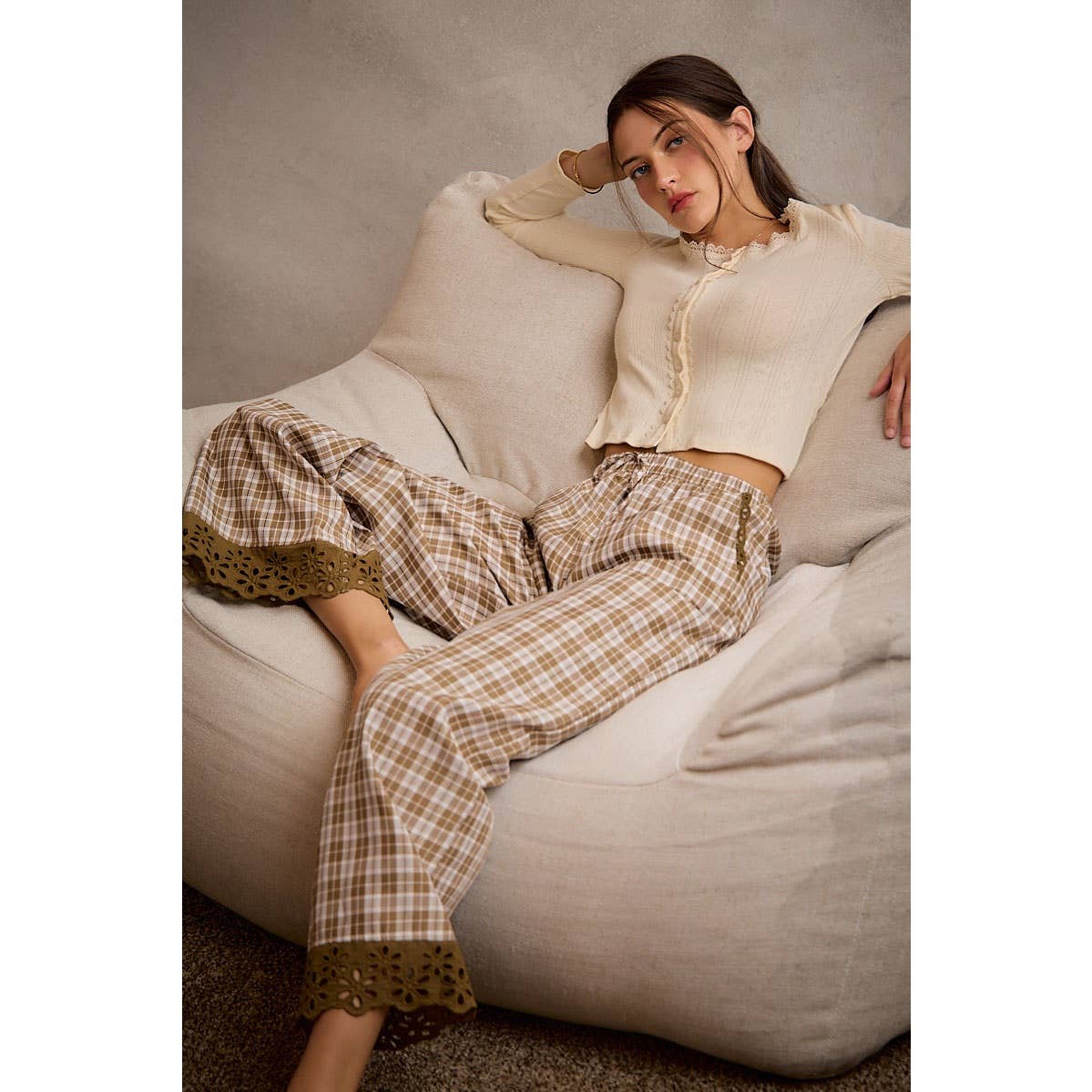 The Autumn Lace Plaid Pants