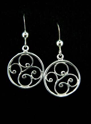 Silver Scrolled Swirls Earrings