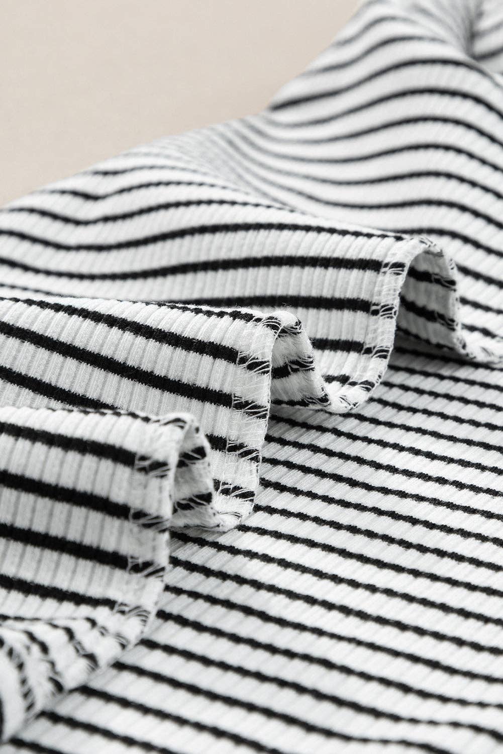 Striped Print Ribbed Knit Tank Top