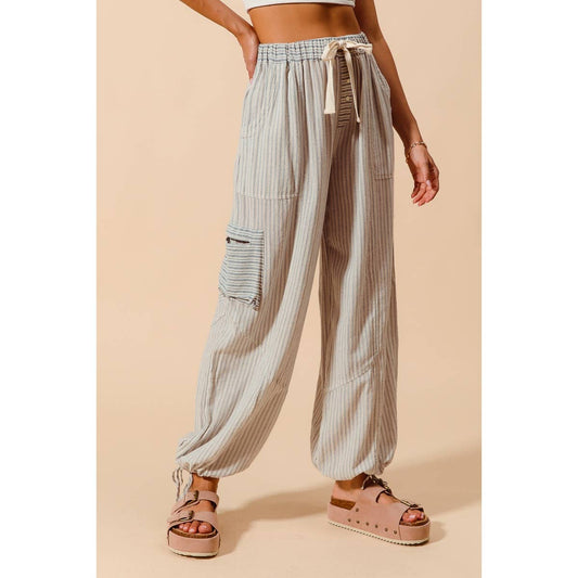 Driftwood Denim multi stripe balloon pants