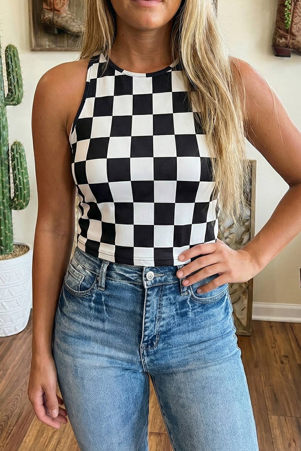RSB Chassis Black Printed Slim Tank Top