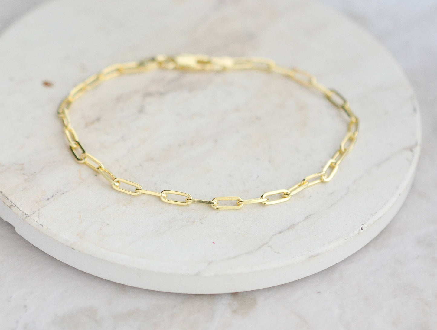 Gold over Sterling Paperclip Bracelet