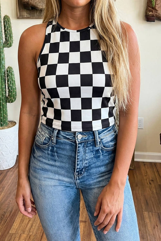 RSB Chassis Black Printed Slim Tank Top