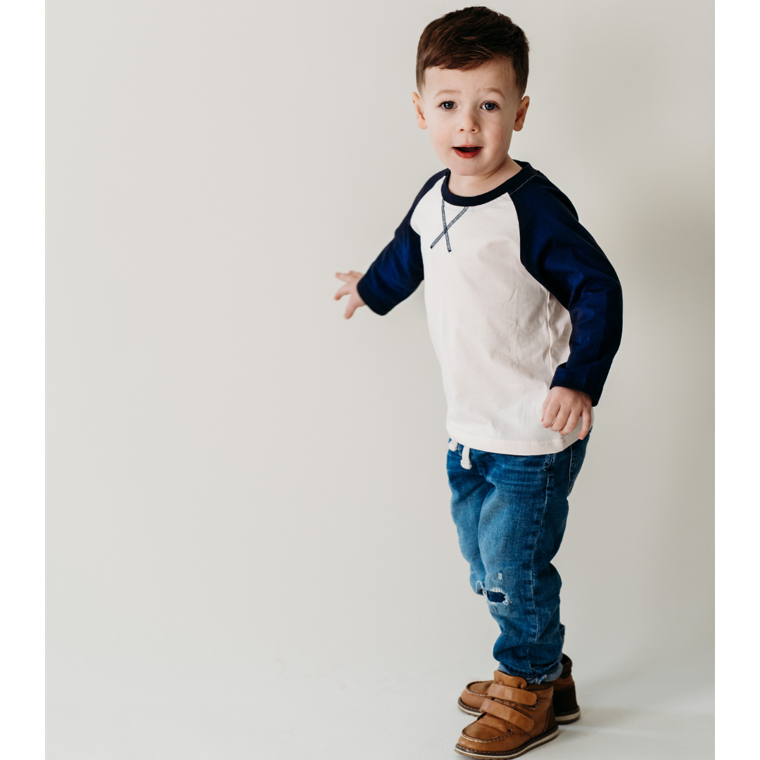 Richie Navy Baseball Tee