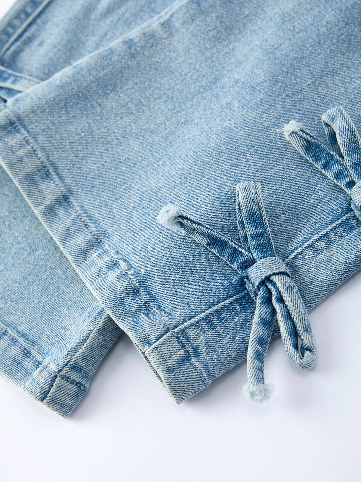 Reese Wide-Leg Denim Pants With Pockets