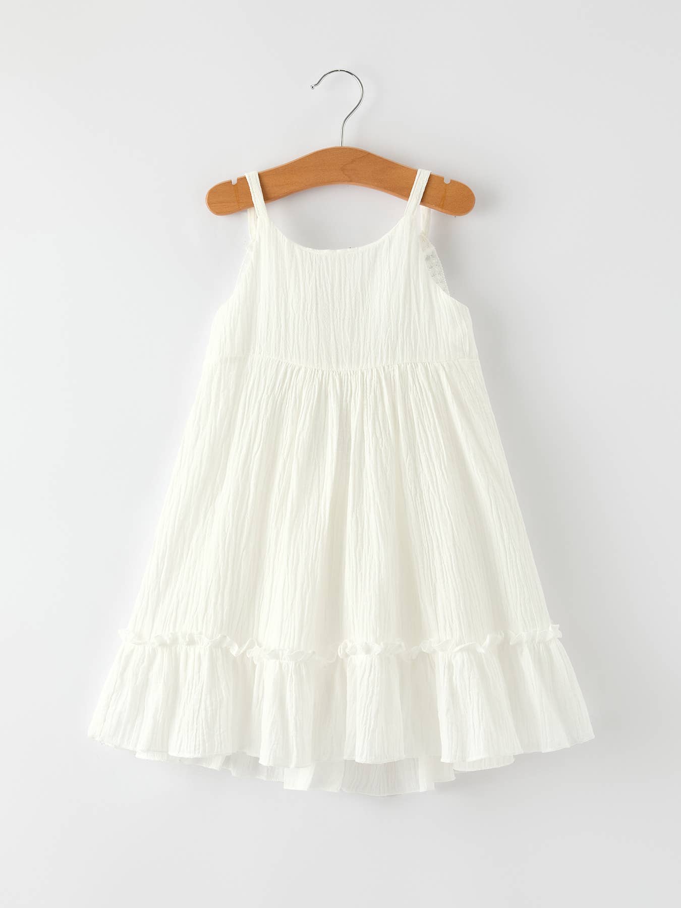 Elodie White Girls Backless Suspender Dress