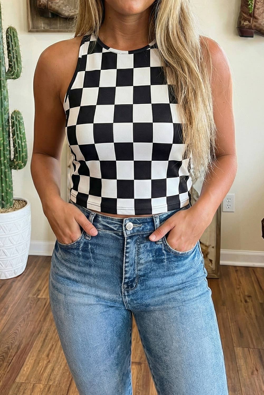 RSB Chassis Black Printed Slim Tank Top