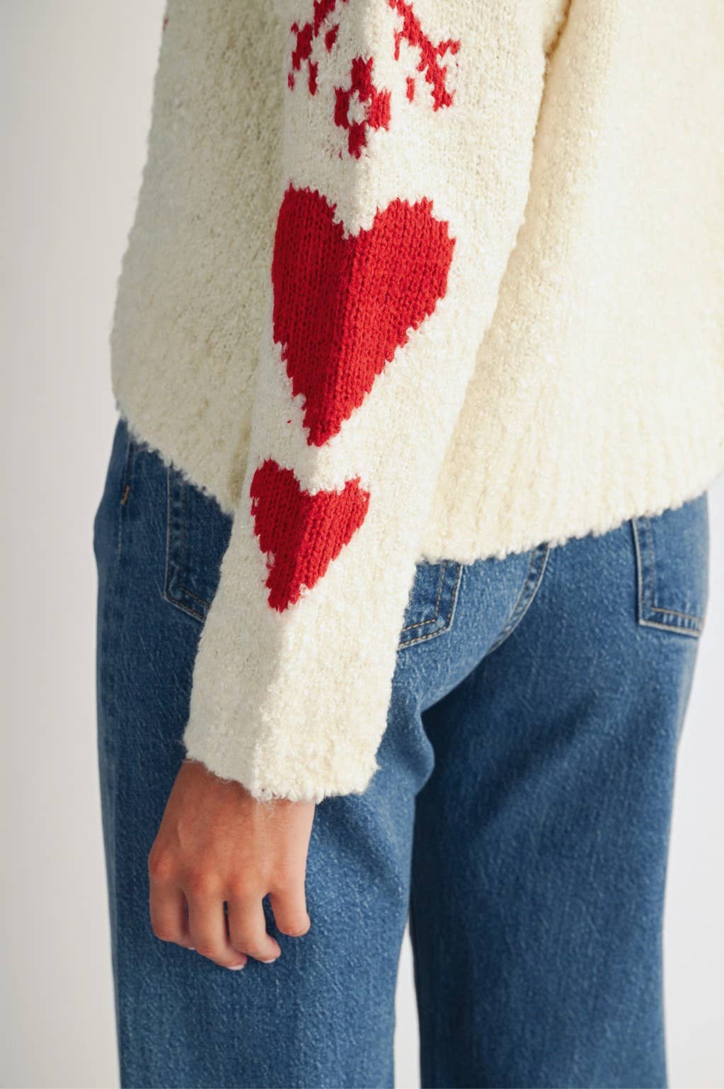 Fair Isle Half Zip Bouclé Sweater