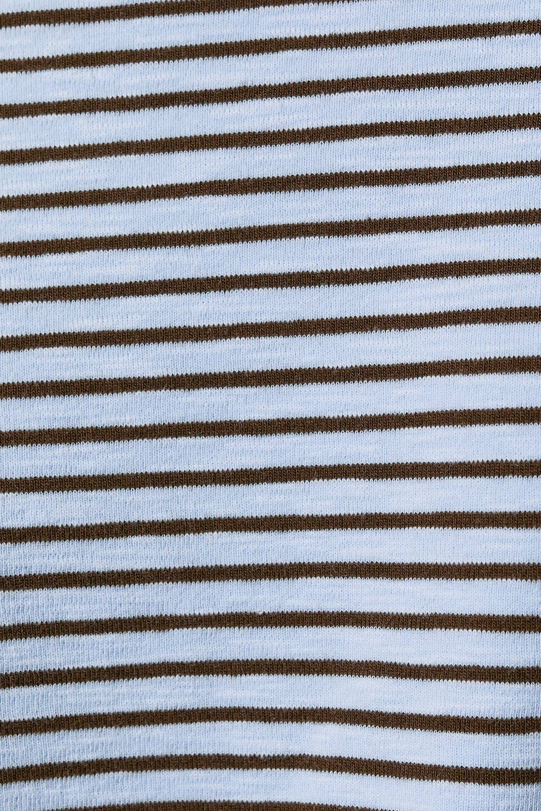 Blue Ridge Mock Neck- Blue-Brown Stripe