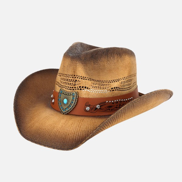 Turquoise and Rhinestone hat