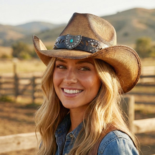 Vintage Straw Cowboy hat