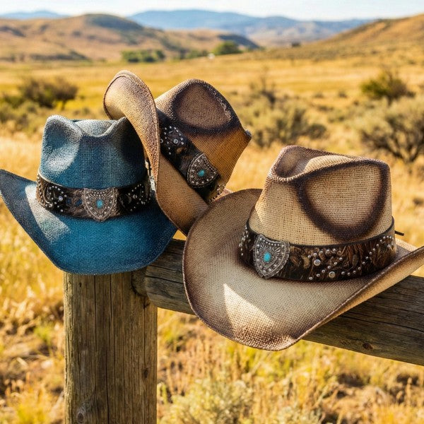 Vintage Straw Cowboy hat
