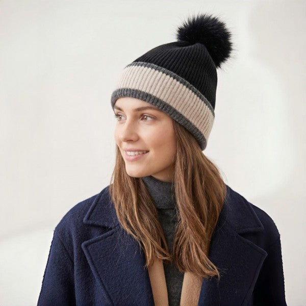 Chunky Knit Pom Beanie