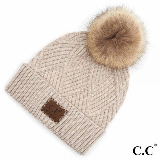 Diagonal Stripe Pattern Beanie