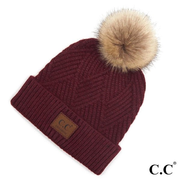 Diagonal Stripe Pattern Beanie