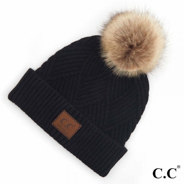Diagonal Stripe Pattern Beanie