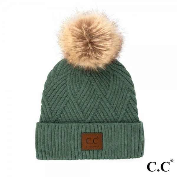 Diagonal Stripe Pattern Beanie