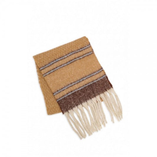 Taupe woven winter scarf