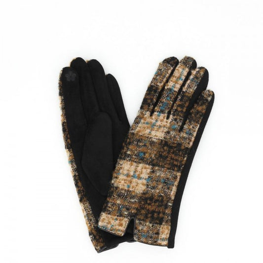 Black woven tapestry gloves
