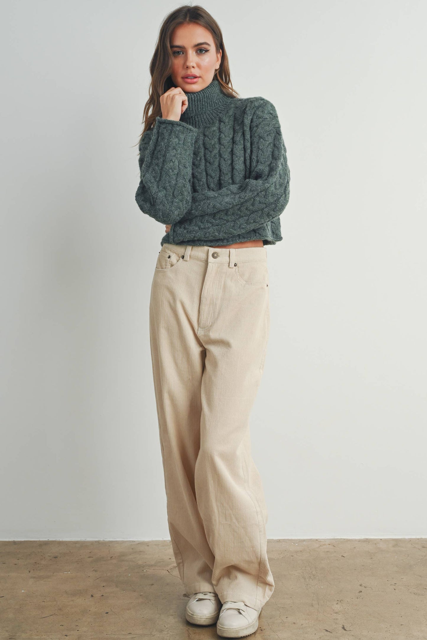 Mountain Morning Olive Sweater
