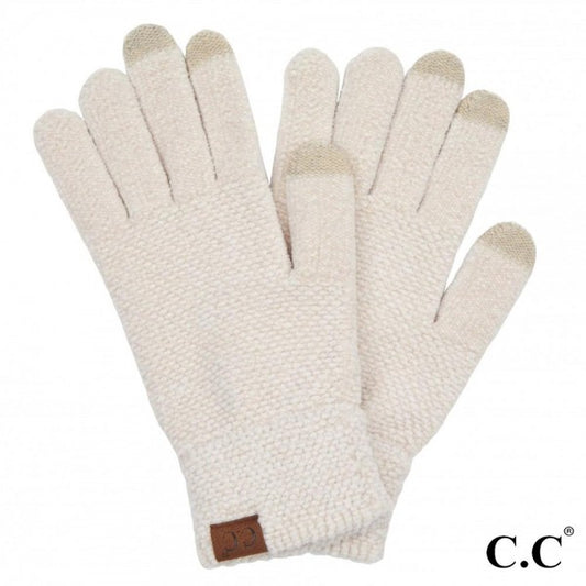 Solid Knit Chenille Gloves