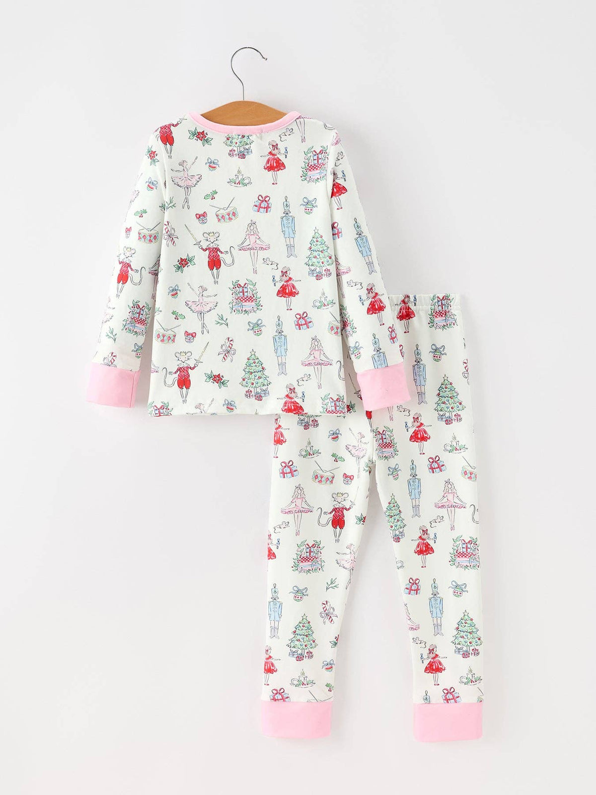 Christmas Girls Ballet Holiday Long Sleeves Pajama Set