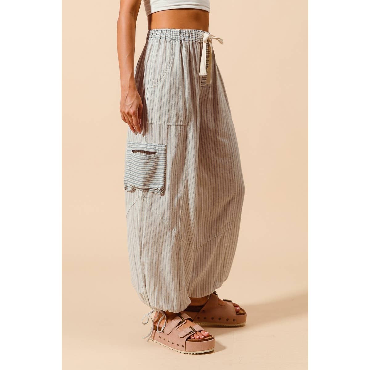 Driftwood Denim multi stripe balloon pants