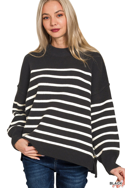 Black and White Striped Sweater