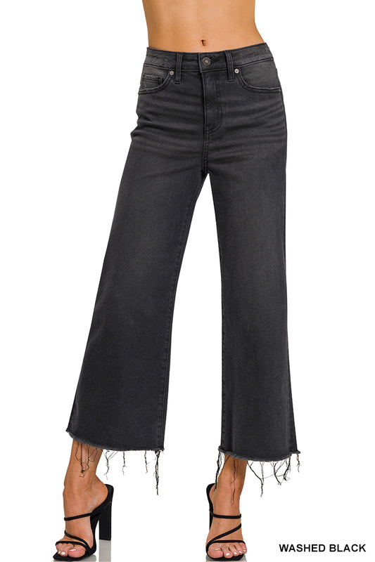 Charlotte high rise washed black cropped jean
