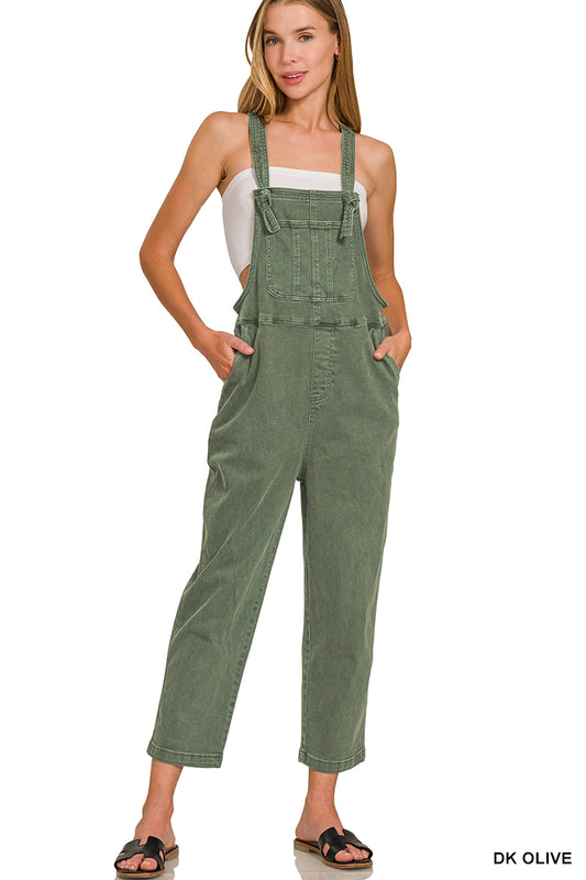 Dark Olive Tie Overalls
