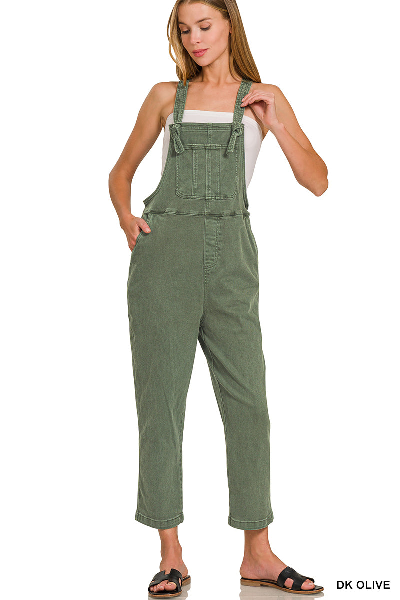 Dark Olive Tie Overalls