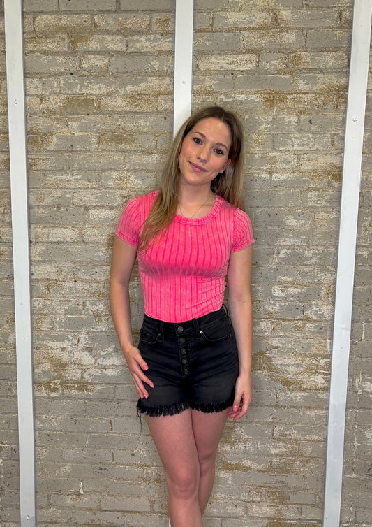 Hot Pink Cropped Tee