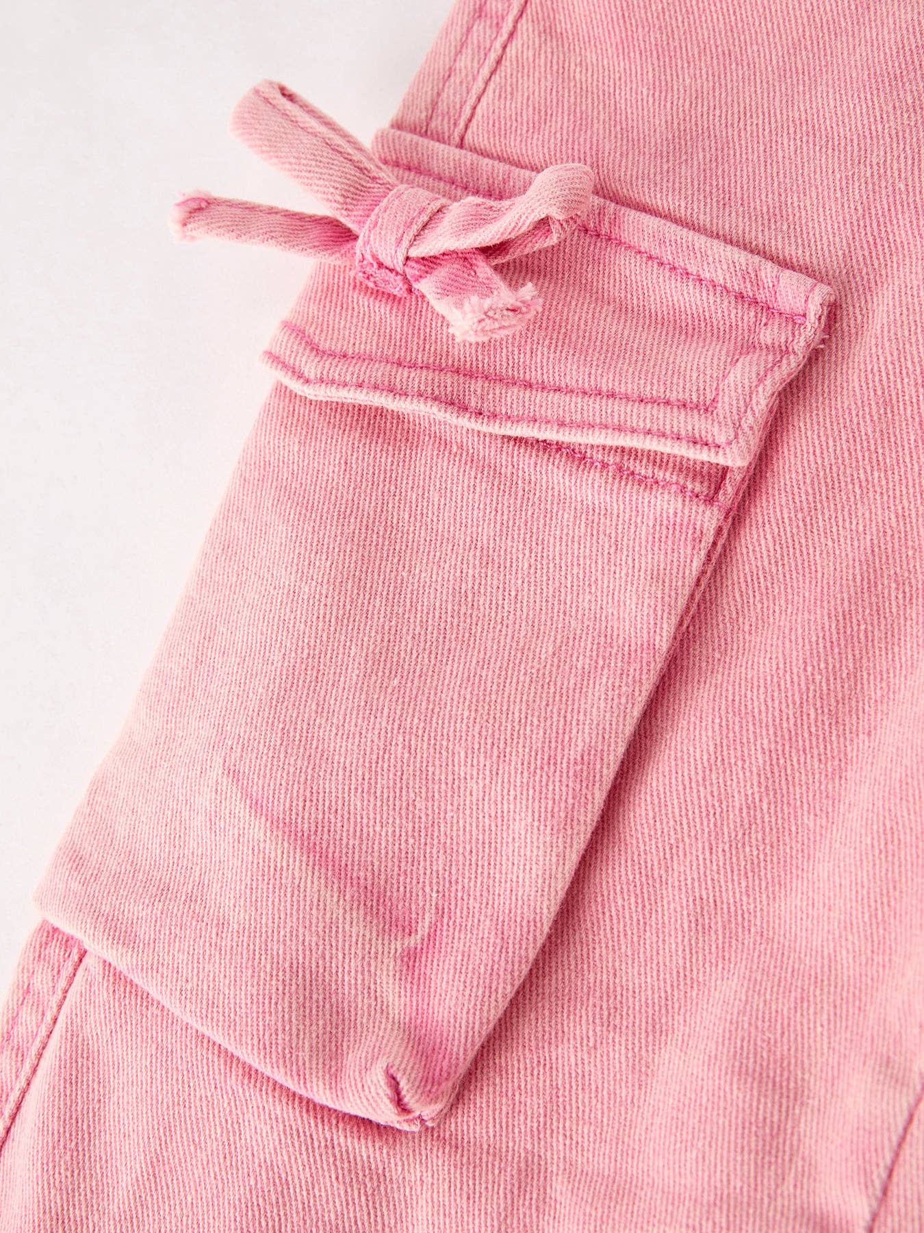 Remi Pink Wide-Leg Denim Pants With Pockets