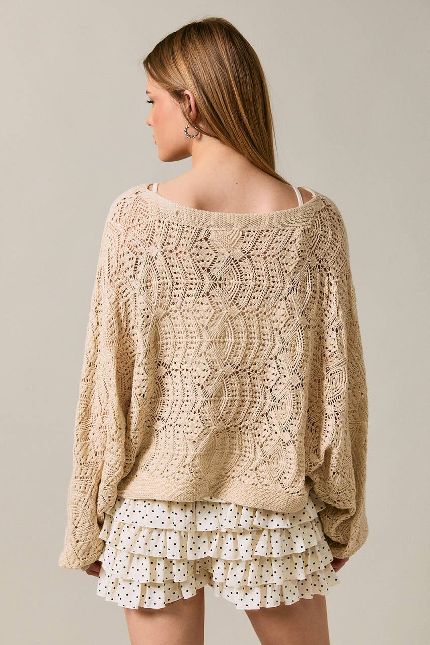Oat & Honey Crochet Cardigan