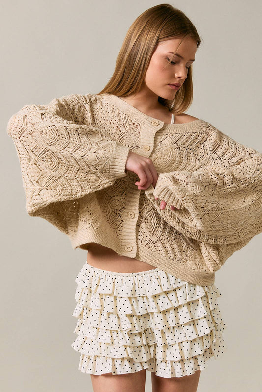 Oat & Honey Crochet Cardigan