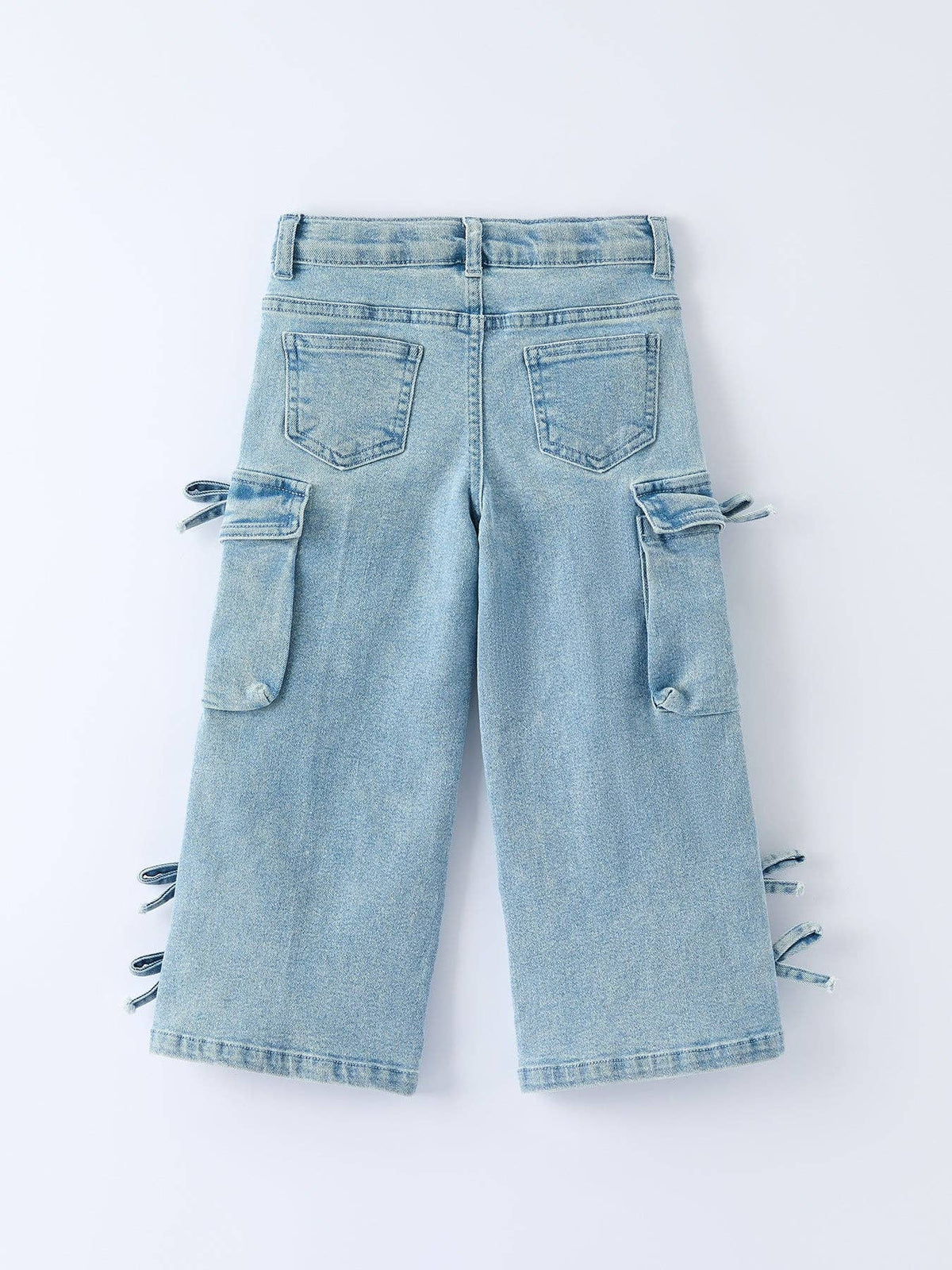 Reese Wide-Leg Denim Pants With Pockets