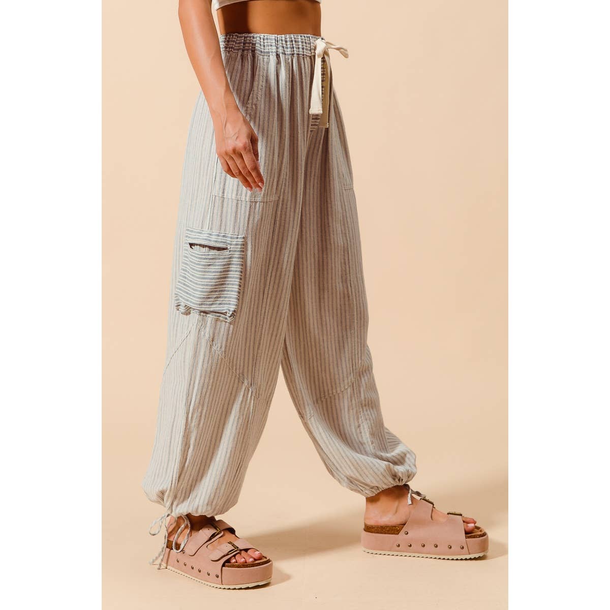 Driftwood Denim multi stripe balloon pants