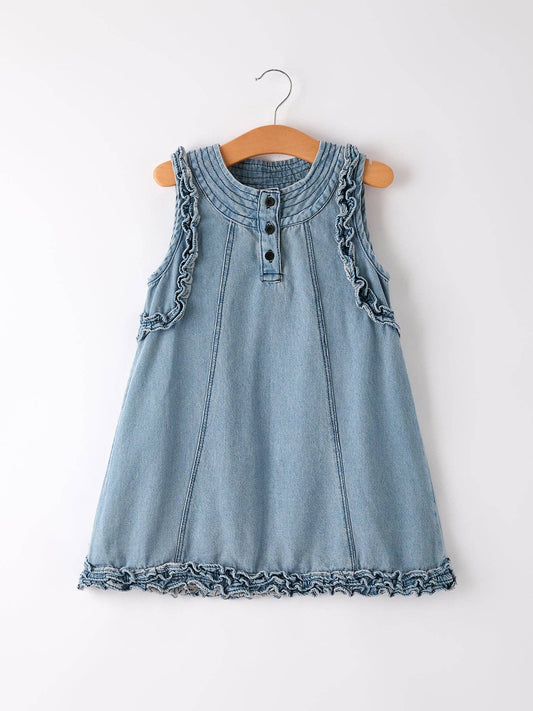 Shannon Summer Girls Sleeveless Ruffle Dress