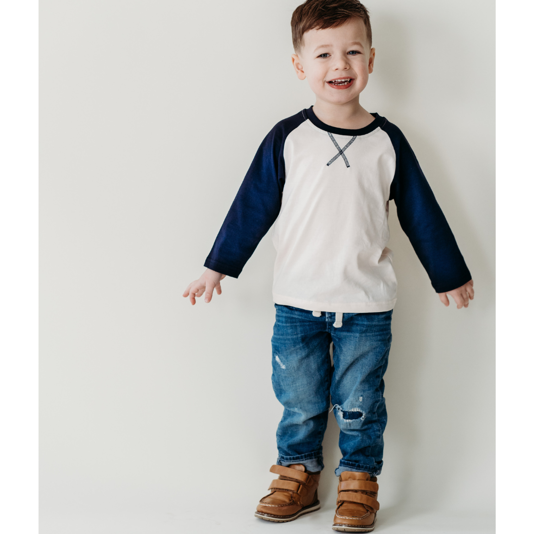 Richie Navy Baseball Tee