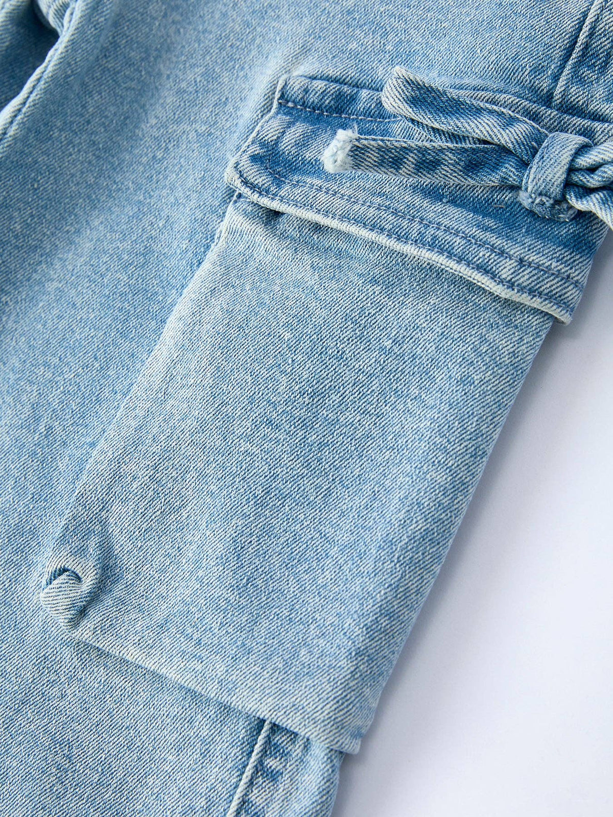 Reese Wide-Leg Denim Pants With Pockets